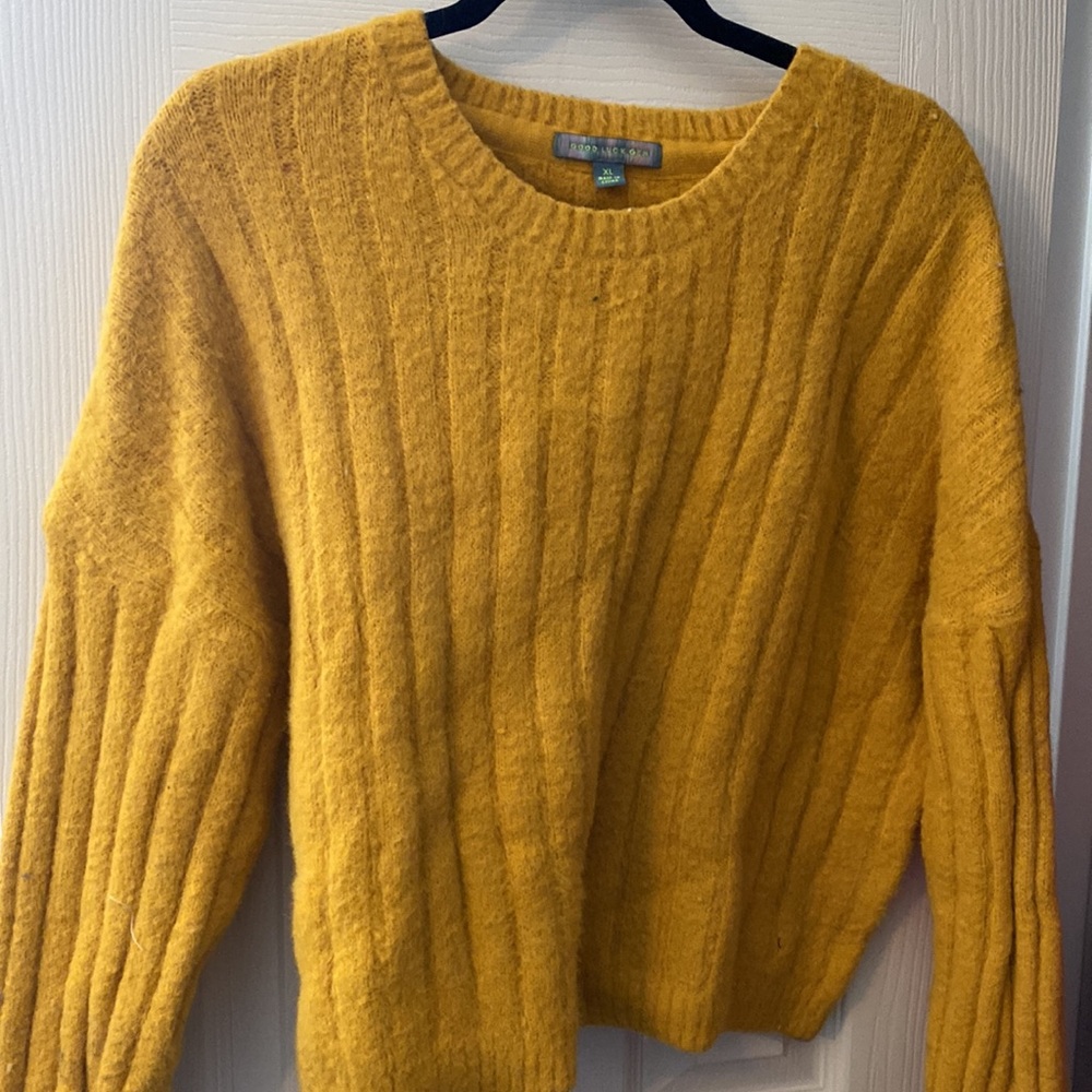 Good Luck Gem Mustard Sweater